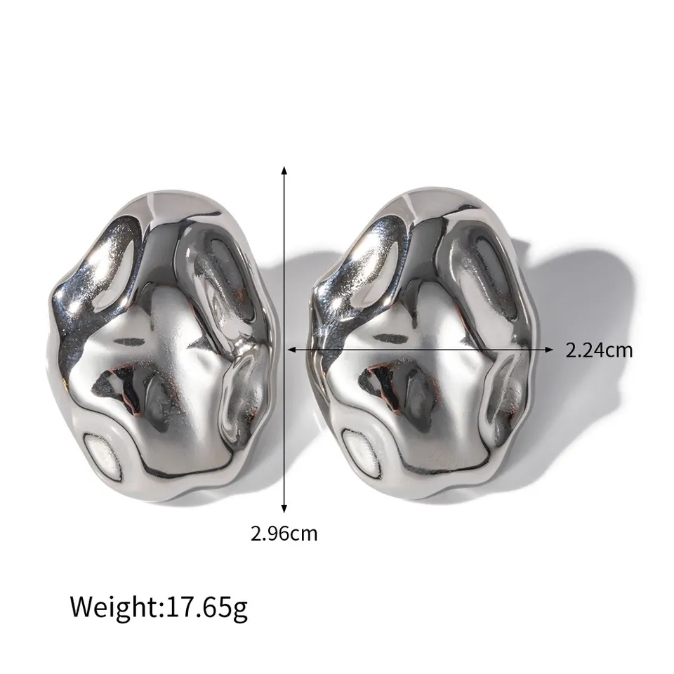 New water ripple Irregular Hammer Lines Earrings - Image 4