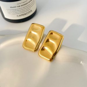 Geometric wrinkled Square Hammer Pattern Fashion Jewelry