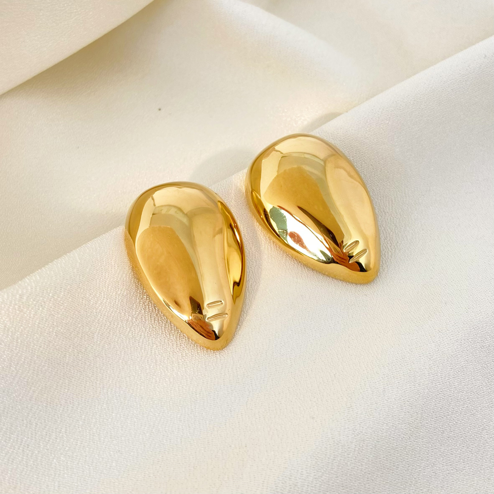 Inverted water droplet textured earrings - Image 2