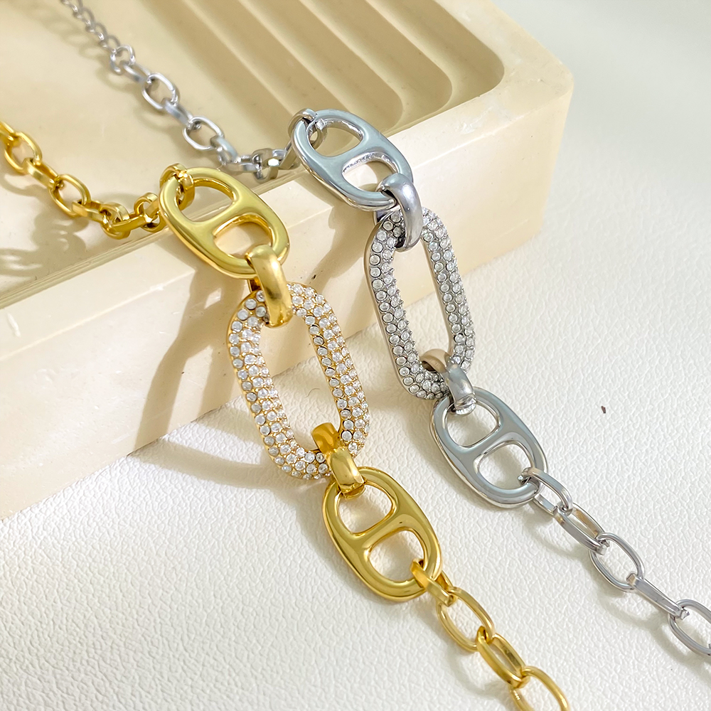 Fashion Titanium Steel Jewelry Wholesale Stainless Steel Inlaid Zircon Bracelet for Women - Image 3