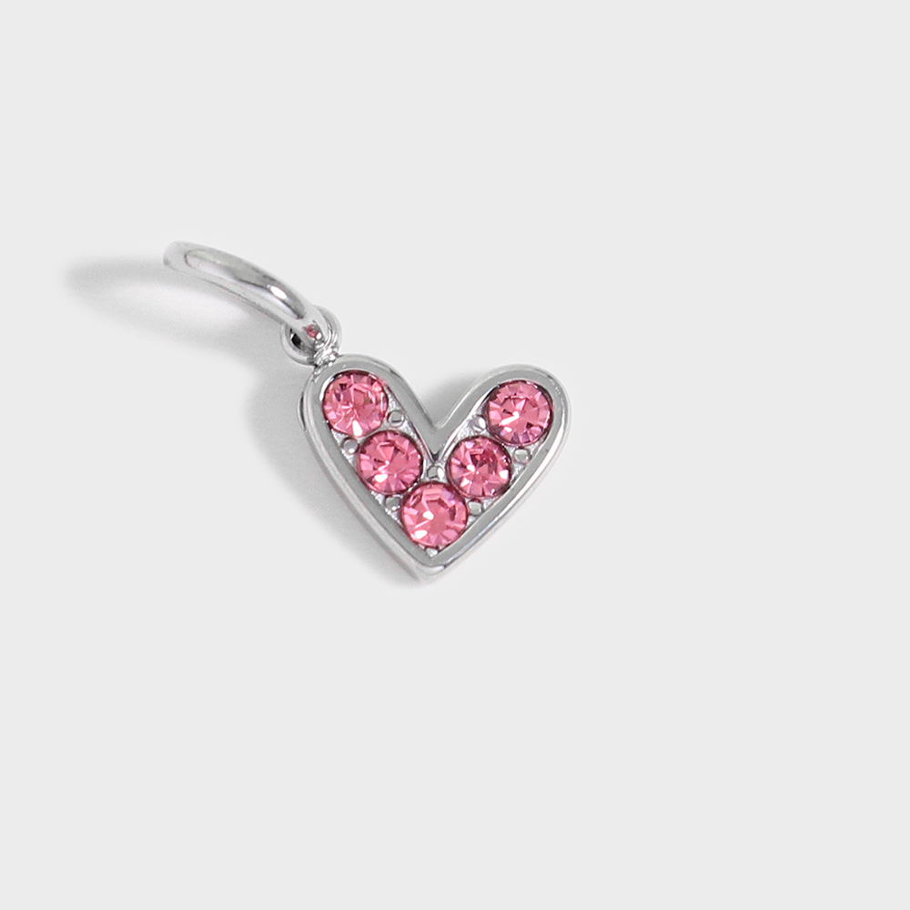 Mini Jewelry Accessory Stainless Steel Plated 18K Gold Micro Inlaid Zircon Multi-color Heart-shaped Charm Pendant for Women - Image 5