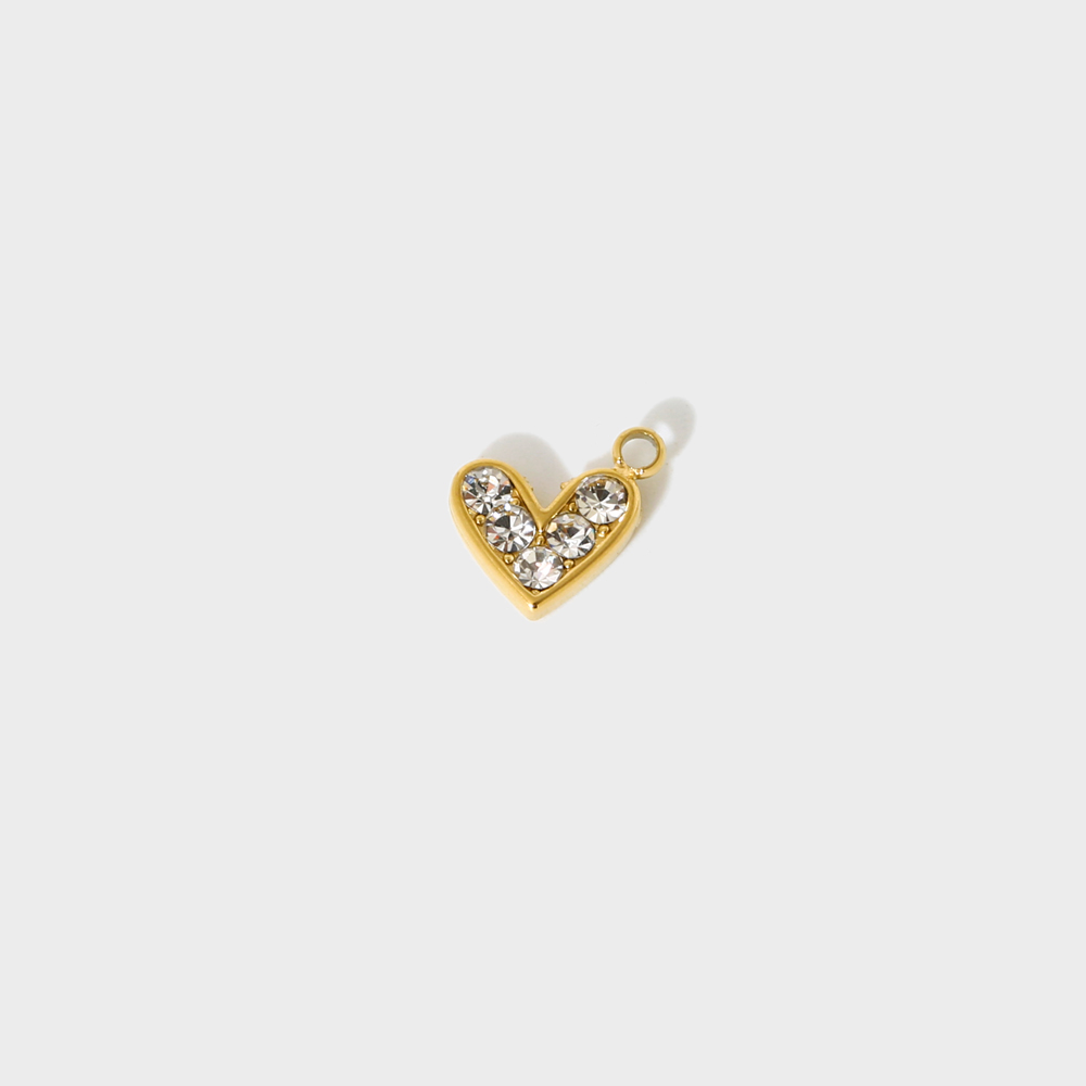 Mini Jewelry Accessory Stainless Steel Plated 18K Gold Micro Inlaid Zircon Multi-color Heart-shaped Charm Pendant for Women - Image 4