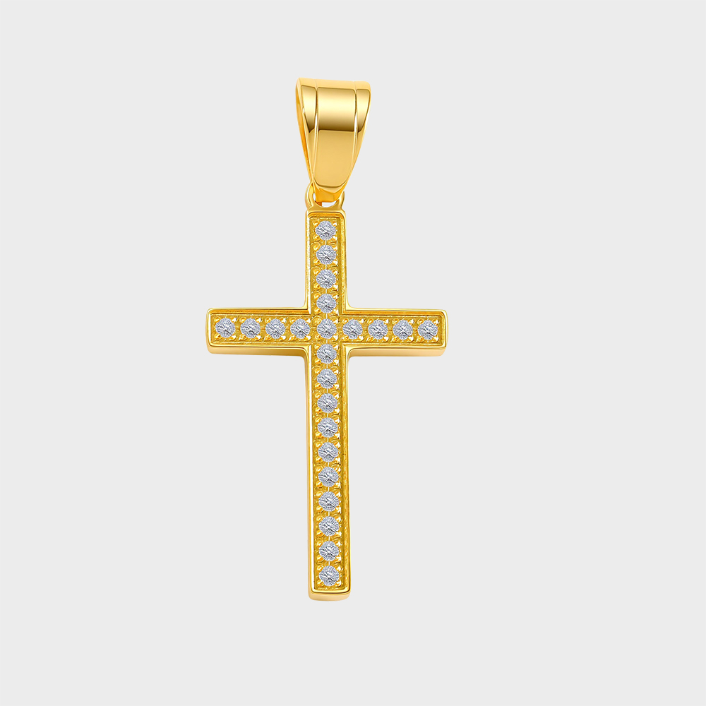 Cross Series Diy Jewelry Accessories Gold Plated Shiny Zircon Pendant Pearl Cross Stainless Steel Charms Wholesale - Image 4