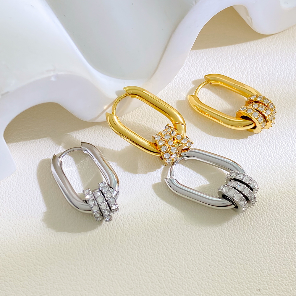 U Shape Hoop Earrings Women Hypoallergenic Waterproof Classic Elegant Jewelry 18K Gold Plated Stainless Steel Earrings Wholesale