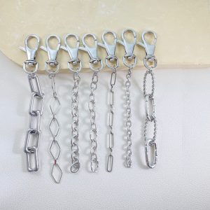 Sliver Circular Diamond Rectangle Keychain DIY Bag Charm Pendant Free to Wear Series for Women
