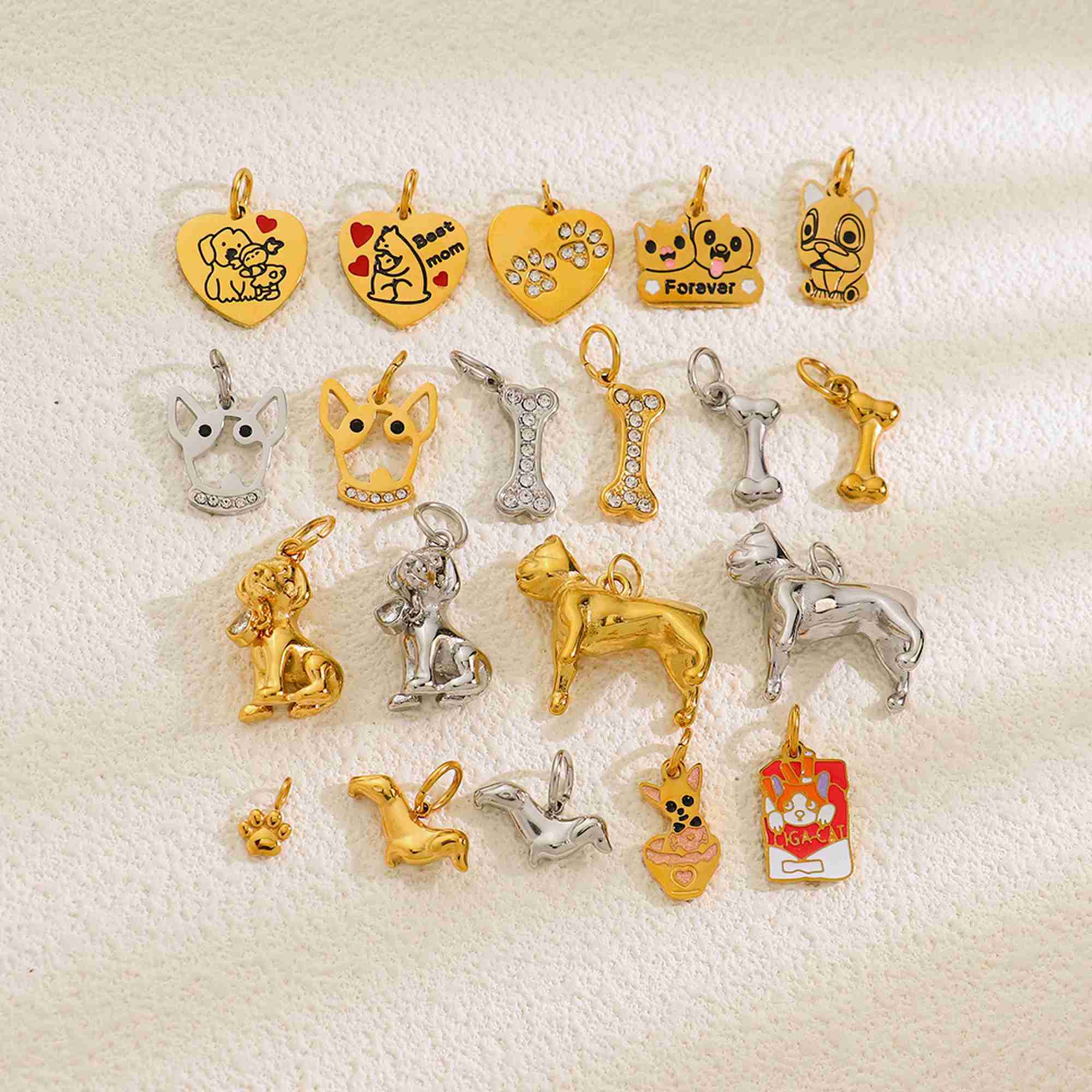 Various Styles Pendant for Jewelry Making Custom Waterproof Jewelry Bag Charms Stainless Steel Charms Wholesale - Image 6