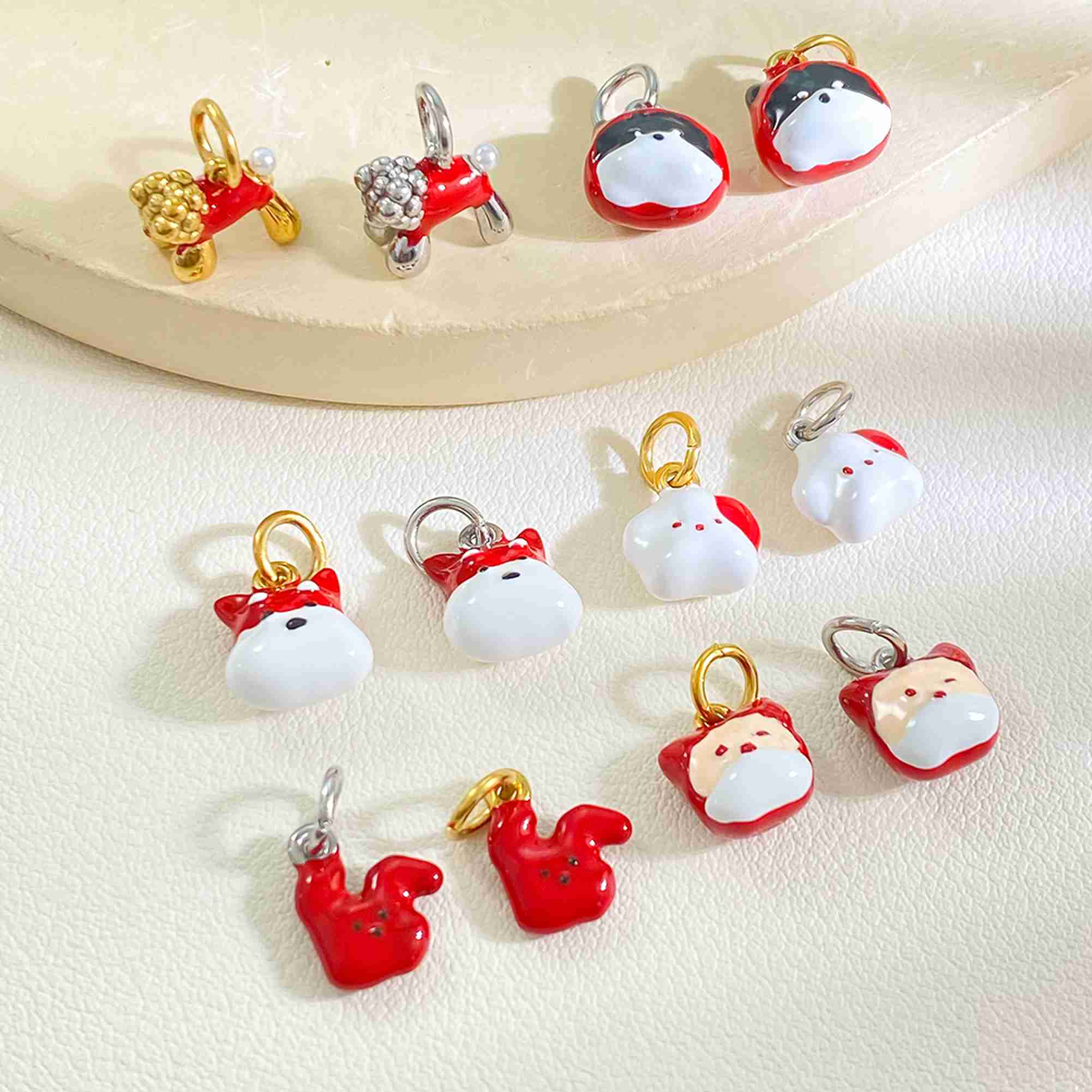 Animal Series Cute Enamel Puppy DIY Pendant Drip Oil Accessories Stainless Steel Charms Wholesale - Image 4
