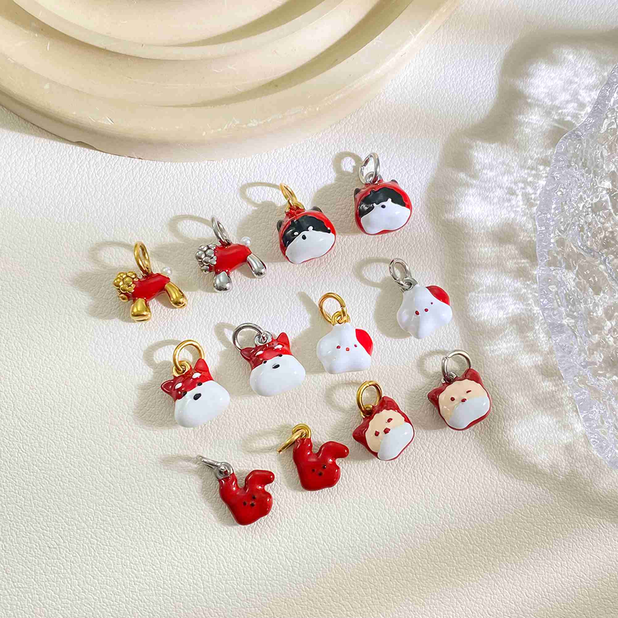 Animal Series Cute Enamel Puppy DIY Pendant Drip Oil Accessories Stainless Steel Charms Wholesale - Image 3