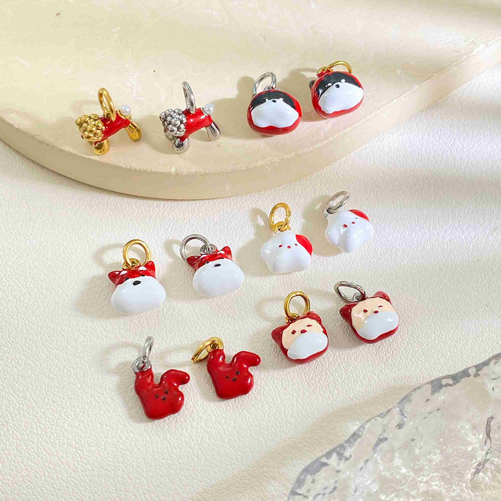 Animal Series Cute Enamel Puppy DIY Pendant Drip Oil Accessories Stainless Steel Charms Wholesale - Image 2