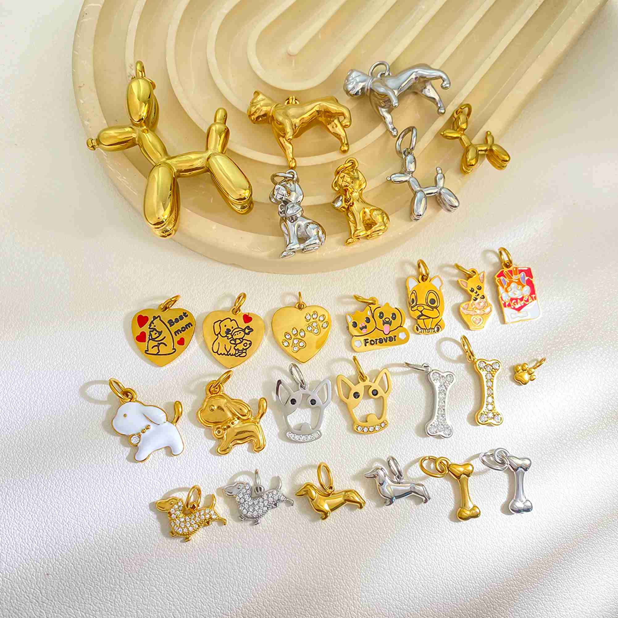Various Styles Pendant for Jewelry Making Custom Waterproof Jewelry Bag Charms Stainless Steel Charms Wholesale - Image 2