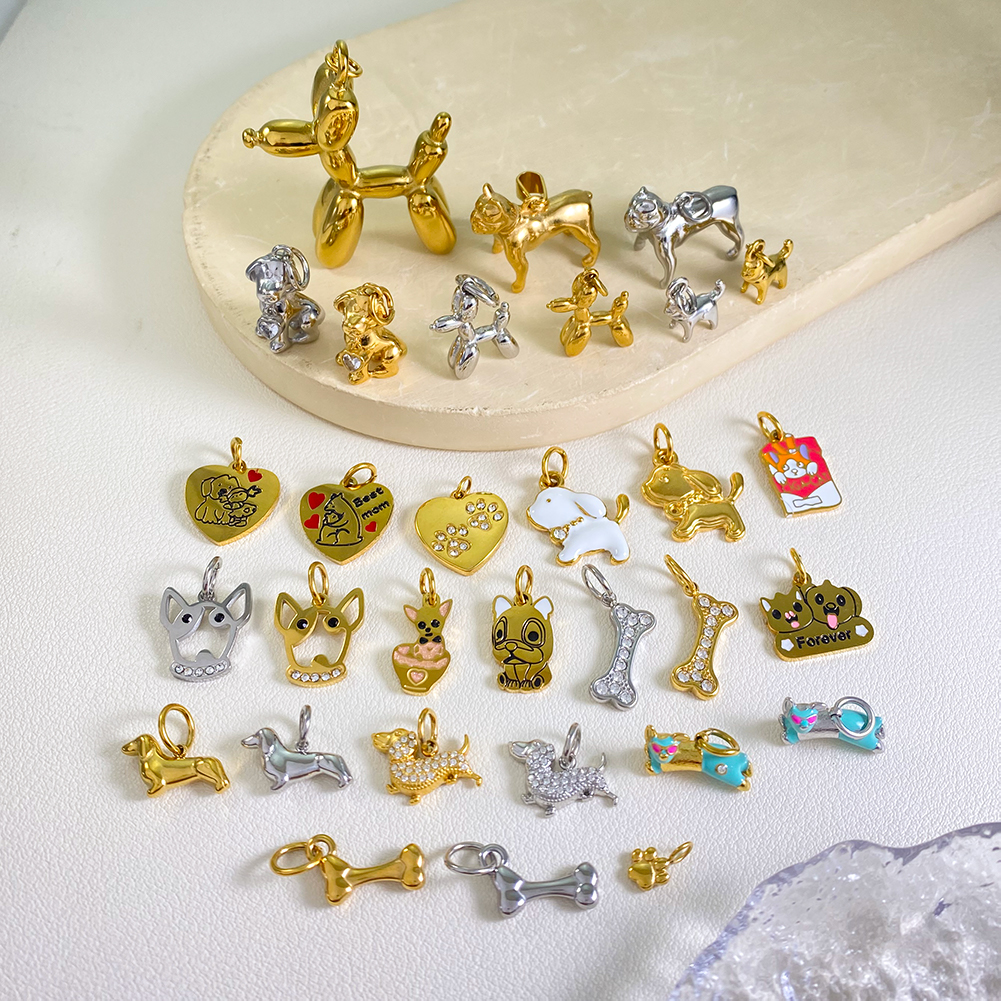 Various Styles Pendant for Jewelry Making Custom Waterproof Jewelry Bag Charms Stainless Steel Charms Wholesale