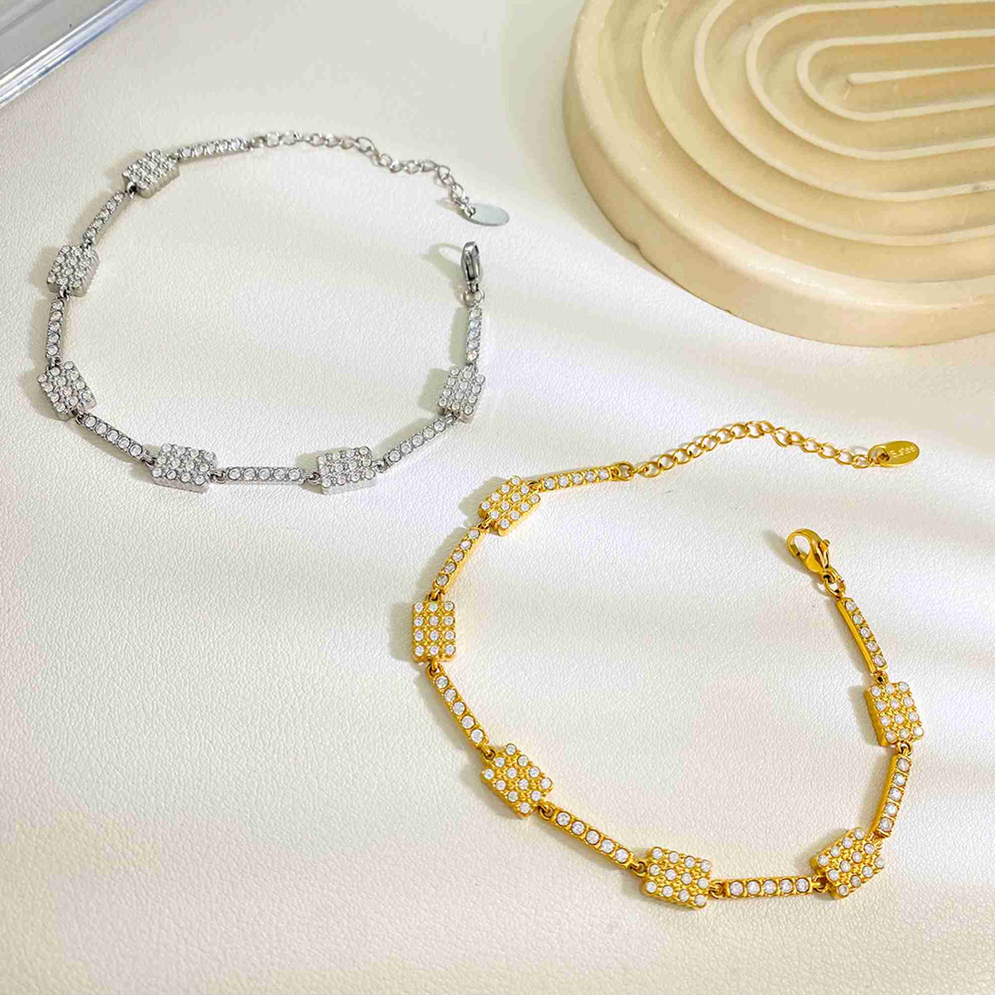Wholesale Stainless Steel CZ Tennis Bracelet for Women Gold Plated Adjustable Zircon Bracelet Waterproof Tarnish Free Jewelry