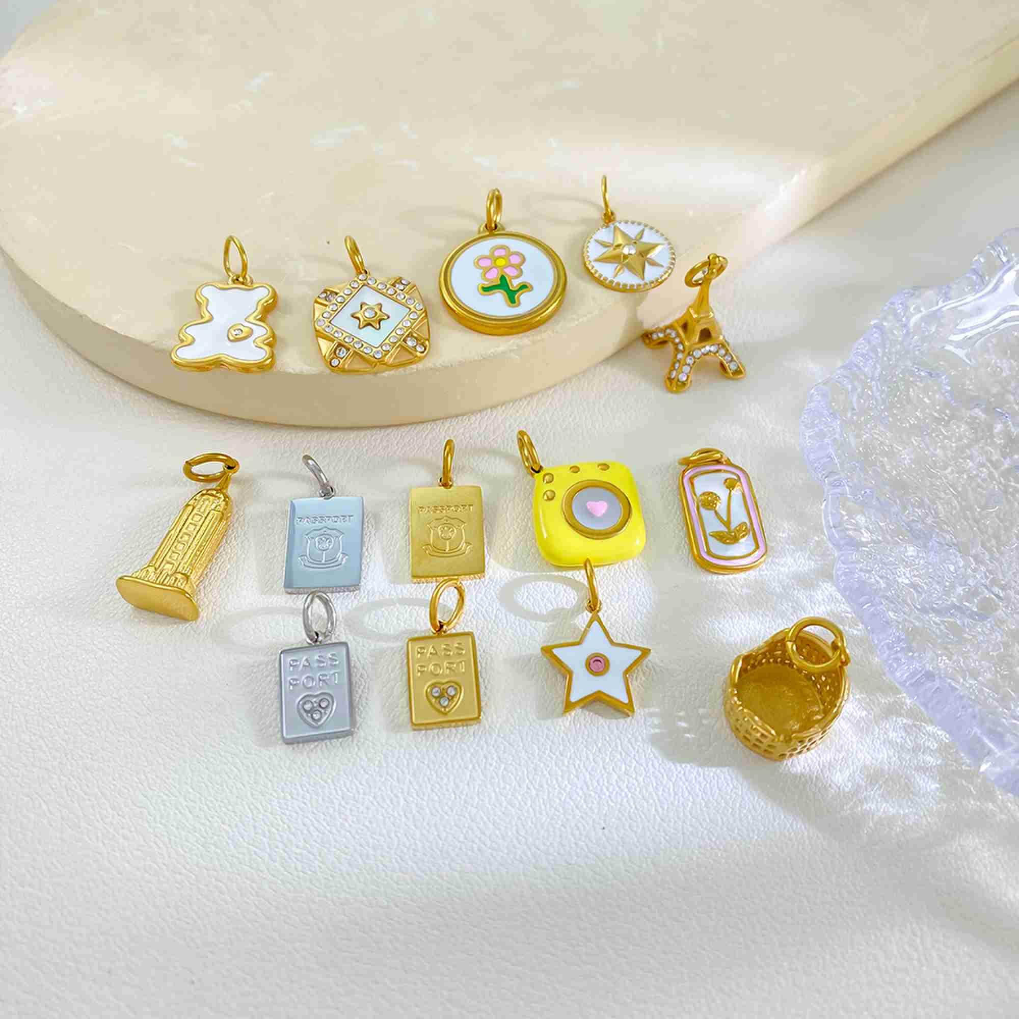 Retro 3D Camera Series Pendant 18K Plated Stainless Steel Charms Wholesale DIY Handmade Gifts for Photographers & Travel Lovers - Image 4