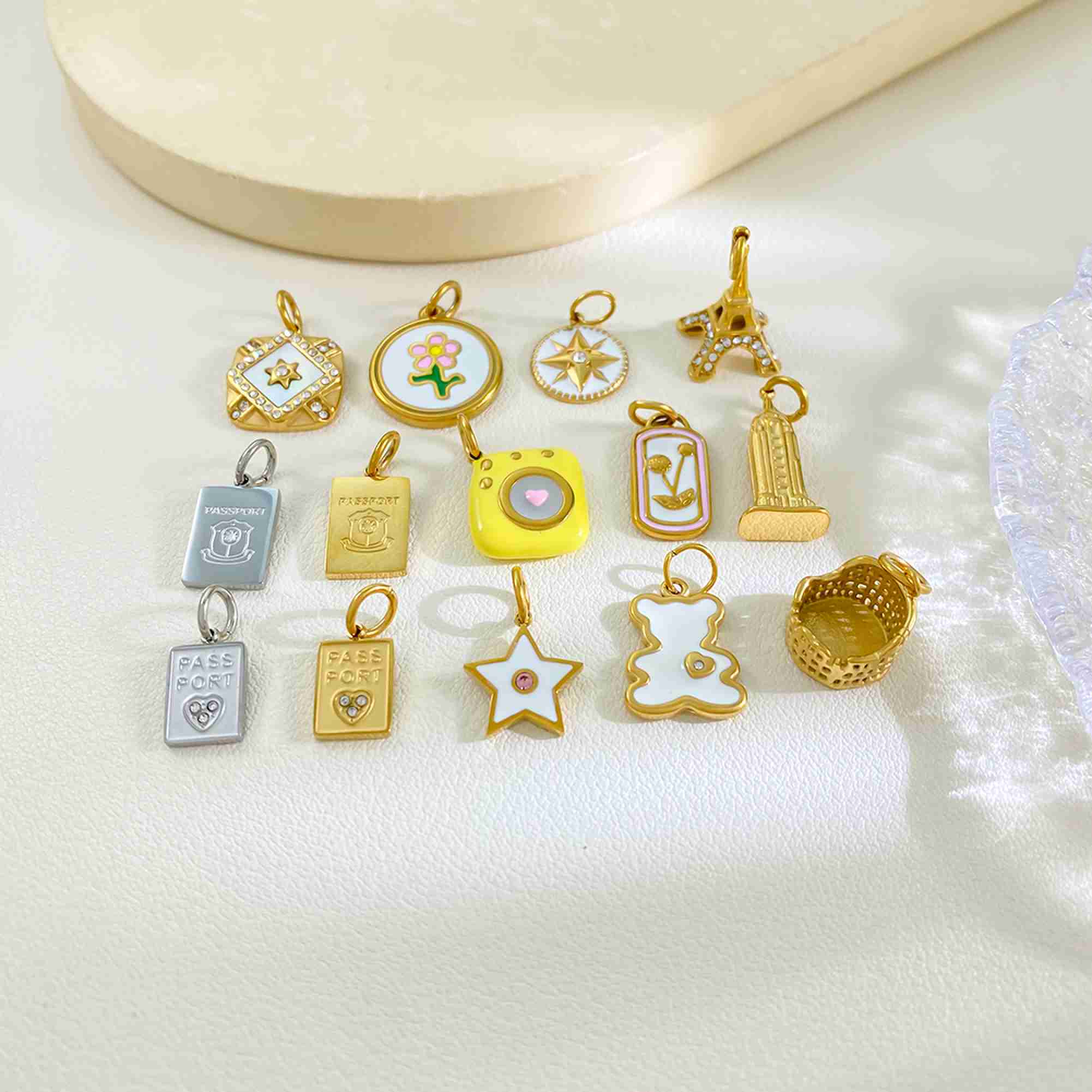 Retro 3D Camera Series Pendant 18K Plated Stainless Steel Charms Wholesale DIY Handmade Gifts for Photographers & Travel Lovers - Image 3