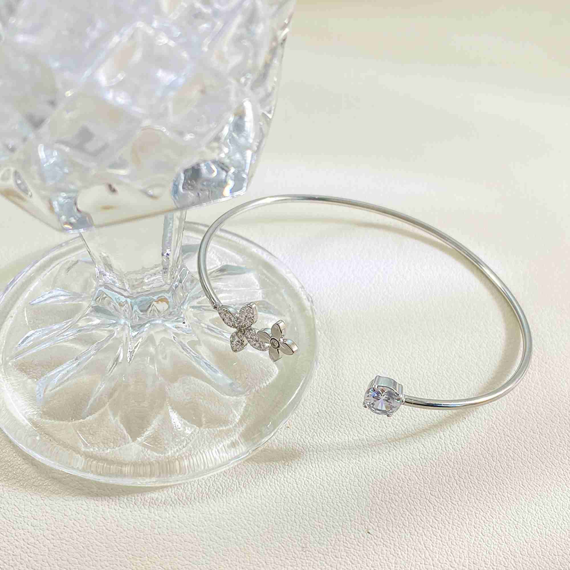Gold Stainless Steel Flower Cuff Bracelet Adjustable Open Bangle Waterproof Tarnish Free Fashion Jewelry for Women - Image 3