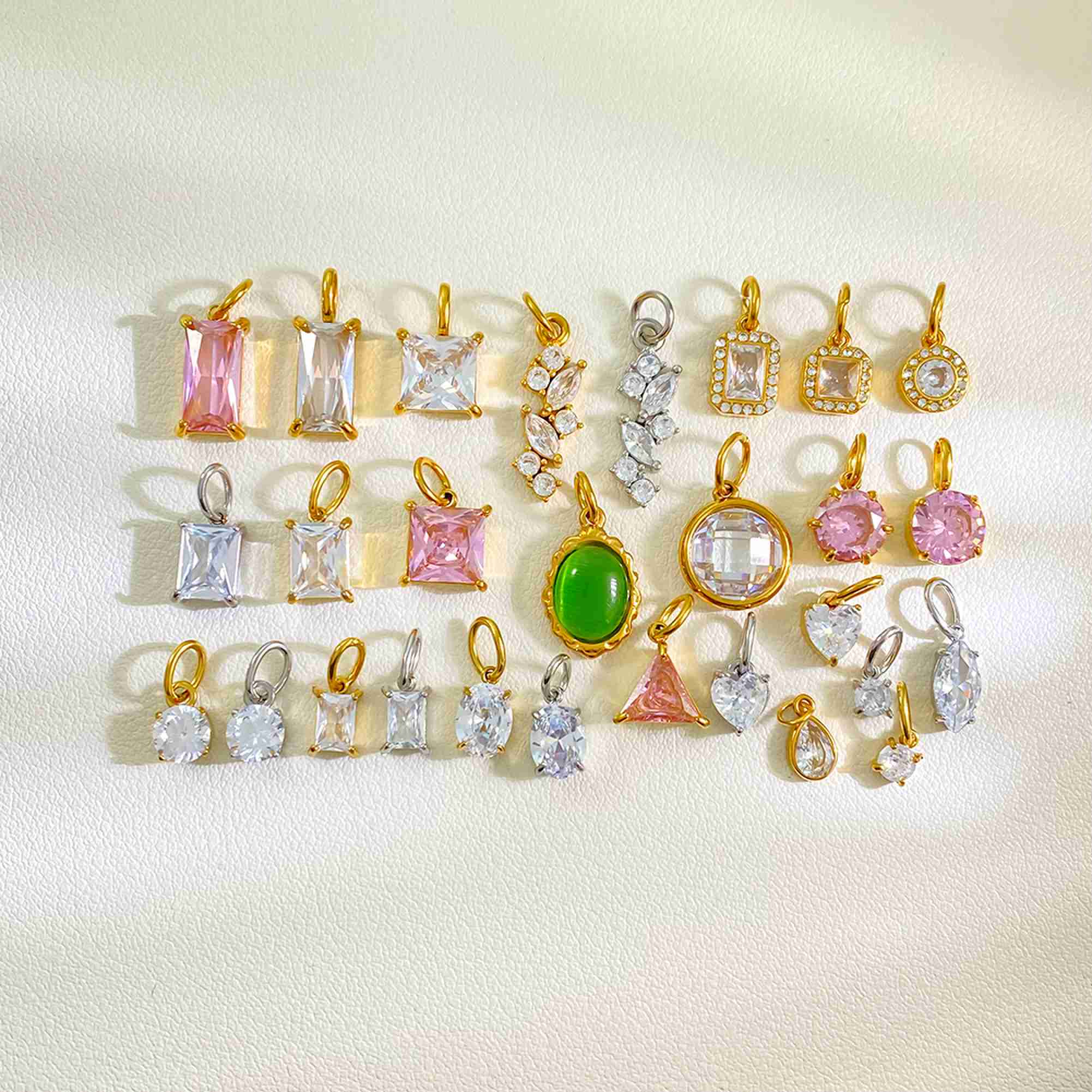 Mixed Style Stainless Steel Charms Wholesale Gold Silver CZ Pendants Set for DIY Jewelry Waterproof Accessories Wholesale - Image 3