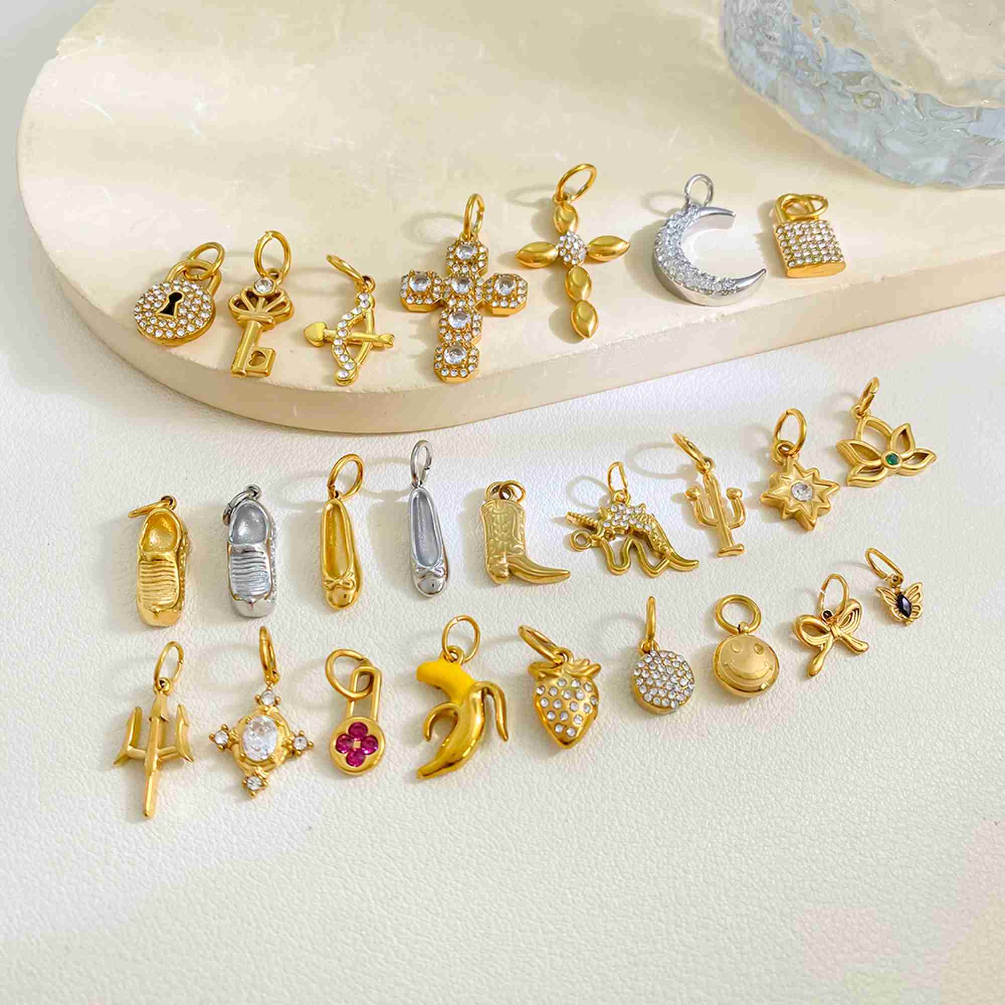 Heart Lock Key Cross Unicorn Pendants for DIY Necklace Bracelet Hypoallergenic Stainless Steel Charms Wholesale - Image 3