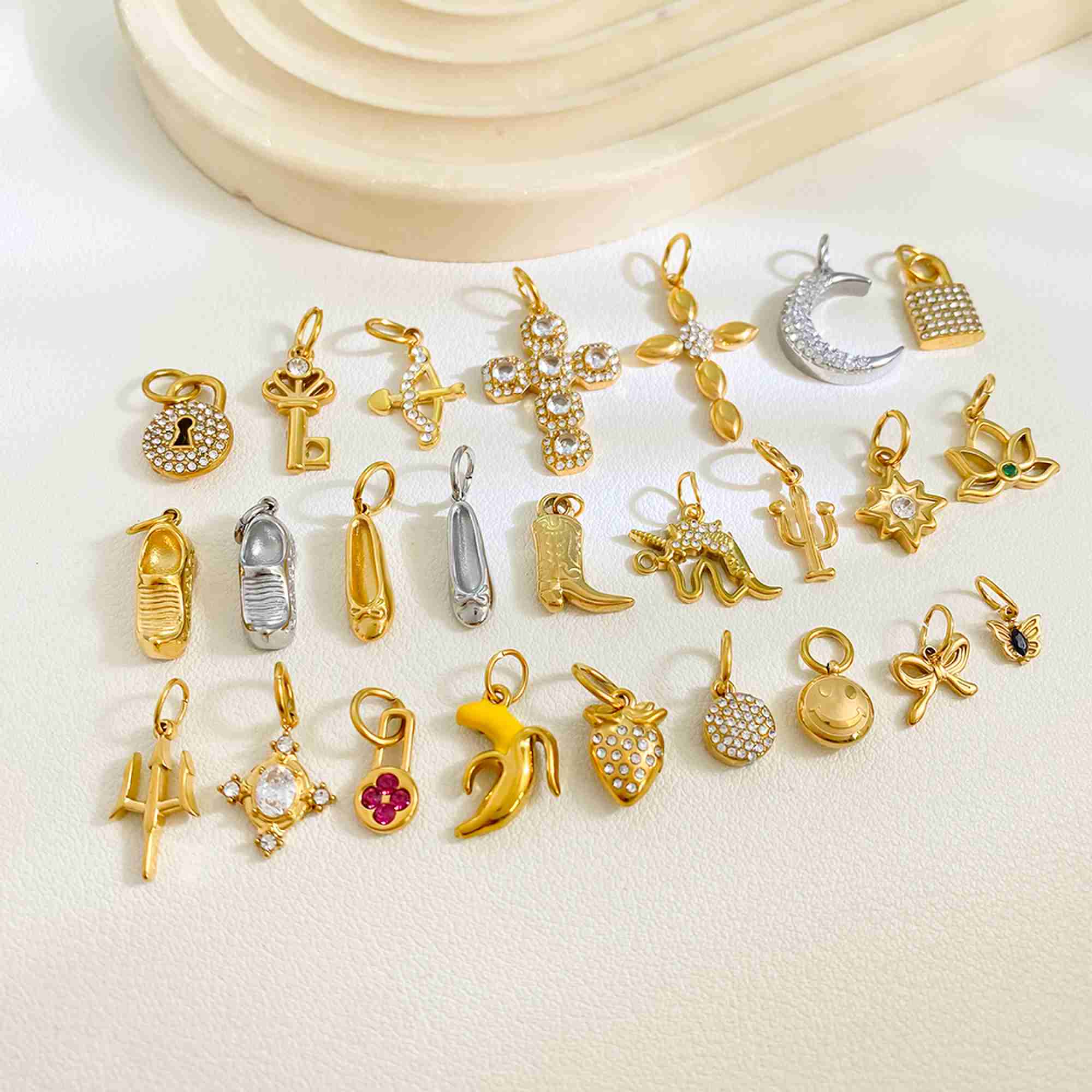 Heart Lock Key Cross Unicorn Pendants for DIY Necklace Bracelet Hypoallergenic Stainless Steel Charms Wholesale - Image 2