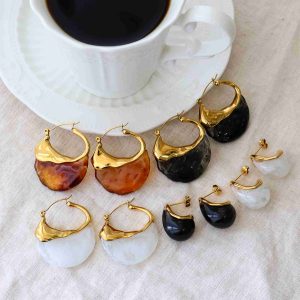 Irregular Wave Metal Spliced Hoop Drop Earrings Hypoallergenic Tarnish Free Jewelry Stainless Steel Earrings Wholesale