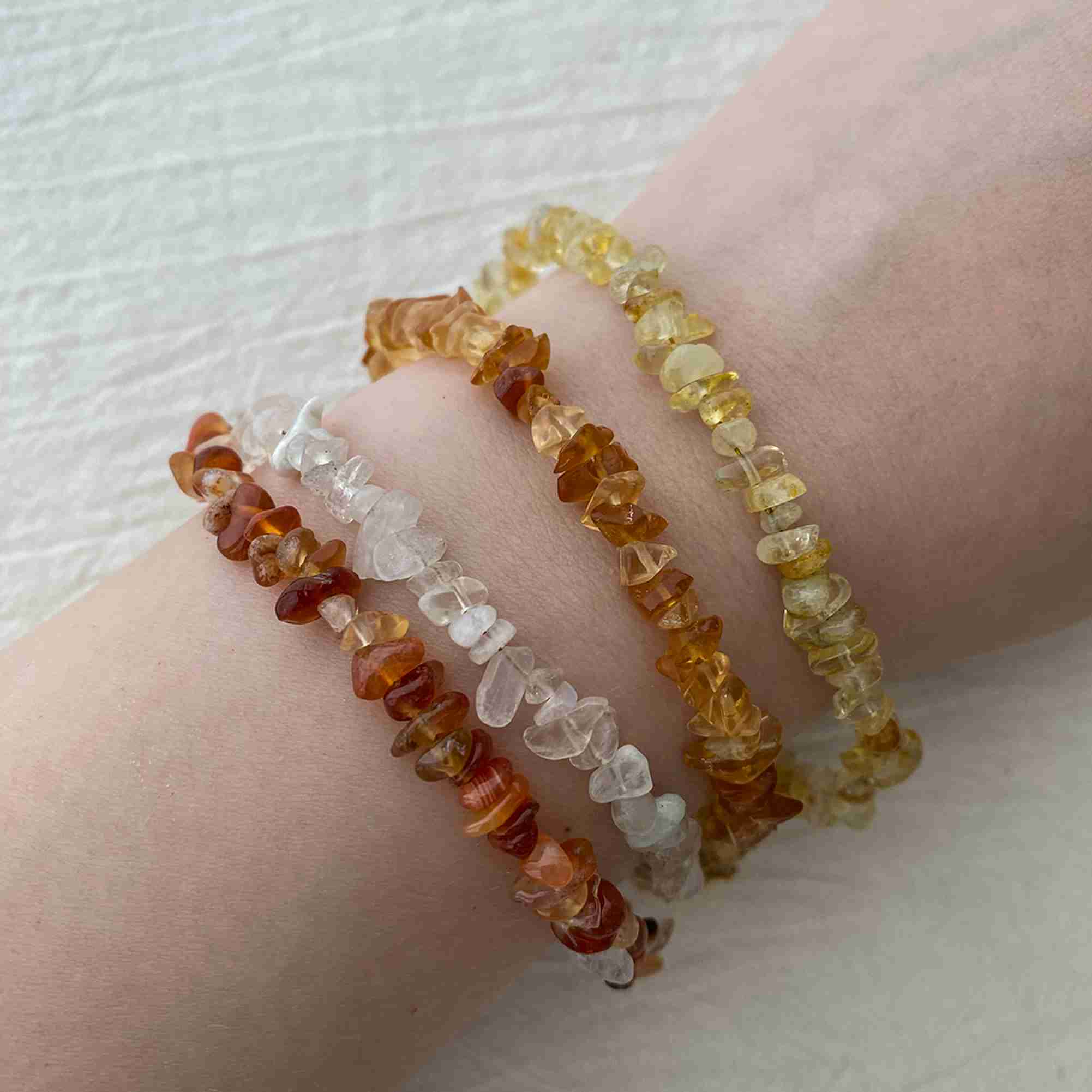 Natural Gemstone Chip Bracelet for Women Citrine Amber Quartz Carnelian Stone Stackable Bangle Jewelry Set - Image 5