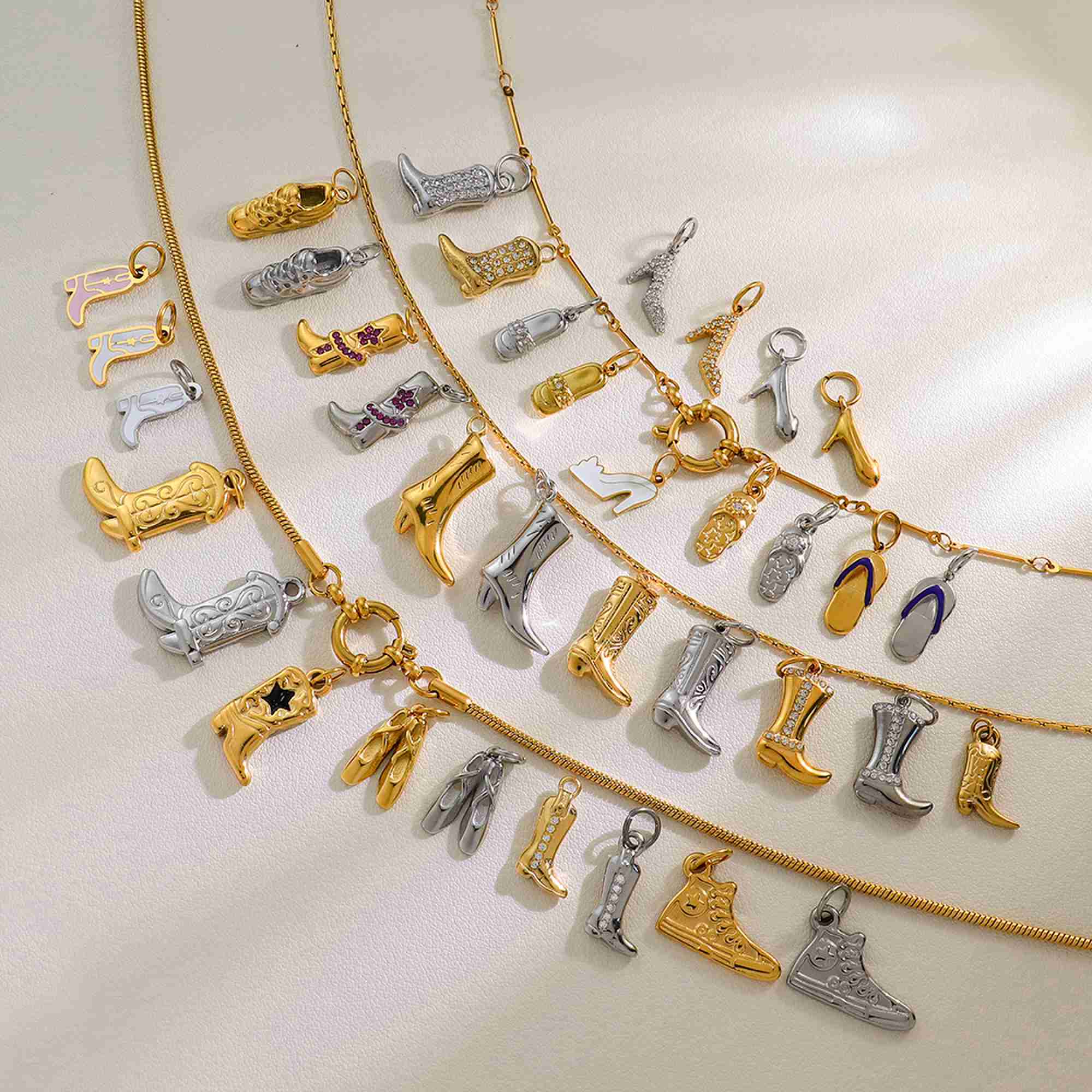 Stainless Steel Shoes Boots Pendant Necklace Bracelet Pendant DIY Jewelry Pendant Accessories Stainless Steel Charms Wholesale - Image 3