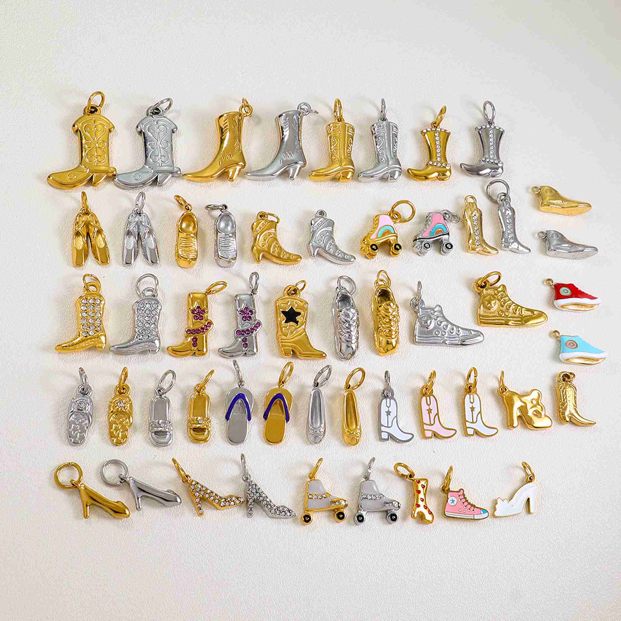 Stainless Steel Shoes Boots Pendant Necklace Bracelet Pendant DIY Jewelry Pendant Accessories Stainless Steel Charms Wholesale